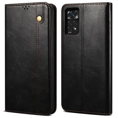 Obrázek produktu pro Pouzdro pro Xiaomi Redmi Note 11S, kožené flip pouzdro peněženka s funkcí stojánku černé