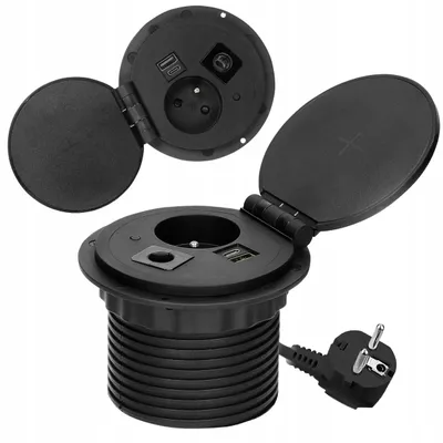 Produktbild von Orno OR-GM-9015/B Einbau-Steckdosenleiste Induktion USB