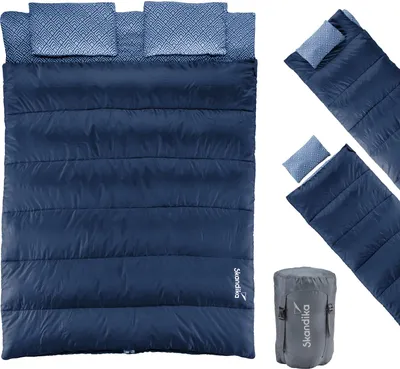 Produktbild von Skandika Doppelschlafsack Iceland Flanell (dunkelblau)