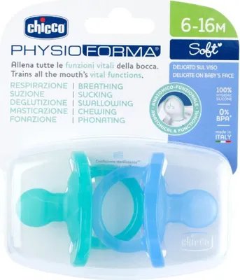 Produktbild von Chicco Beruhigungssauger Soft Blau 6-16m 2 Stück