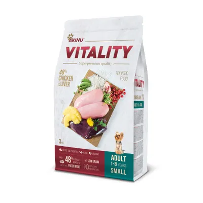 Obrázek produktu pro Akinu VITALITY Kuřecí & játrové granule krmivo pro psy malých plemen 3 kg
