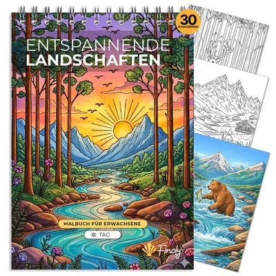 Productafbeelding van Mandala kleurboek voor volwassenen - Met landschapsthema's - Voor ontspanning - Formaat A4