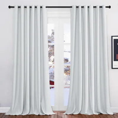 Immagine prodotto di Tende oscuranti termiche, protezione dal freddo, dimensioni 245 x 200 cm (confezione da 2), colore grigio e bianco