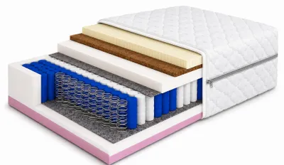 Produktbild von Taschenfederkernmatratze NOVA COCO LATEX VISCO 180x200 cm H2/H3 – 7 Zonen, Latex, Kokos & VISCO, beidseitig, KI-generiertes Bild