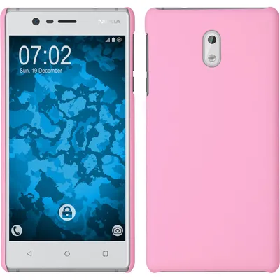 Produktbild von PhoneNatic Case für Nokia 3 Hülle rosa gummiert Hard-case für 3 + 2 Schutzfolien