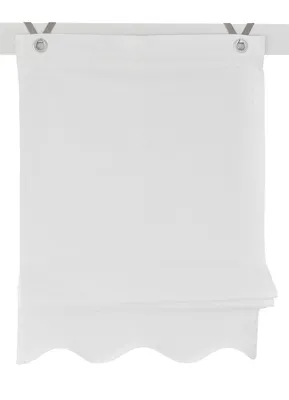 Produktbild von Raffrollo Ösenrollo Olivia weiss Breite 45 cm x Höhe 140 cm, Montage ohne bohren