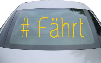 Produktbild von Indigos UG - Aufkleber Heckscheibe & Motorklappe DE6988 - gold - 600x197 mm - #Fährt - Auto Scheiben Fenster Heckklappe Tuning Racing JDM - Die cut
