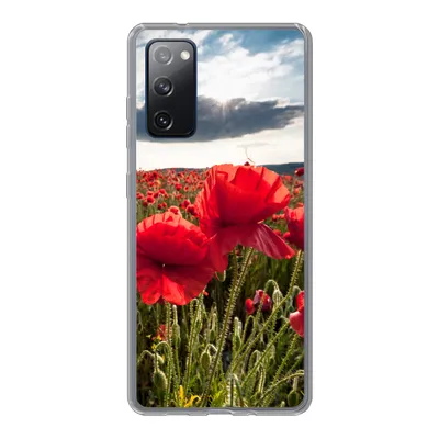 Produktbild von MuchoWow® Handyhülle Schutzhülle Hülle für Samsung Galaxy S20 FE Mohnblumen vor einem dramatischen, stürmischen Himmel Silikon Softcase Handy Hülle - Abdeckung