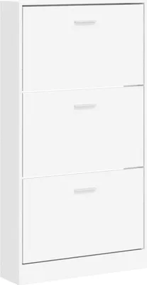 Produktbild von vidaXL Schuhschrank Weiß 59 x 17 x 108 cm Holzwerkstoff
