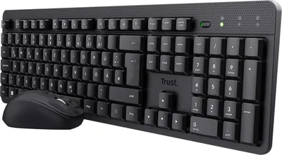 Image de Trust TKM-360, Sans fil, Sans fil RF, Commutateur à membrane, QWERTY, Noir, Souris incluse
