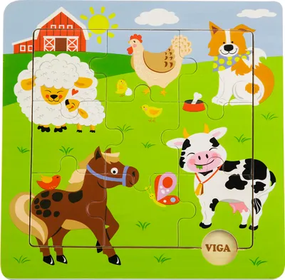 Produktbild von Holzpuzzle auf Brett Viga Farm