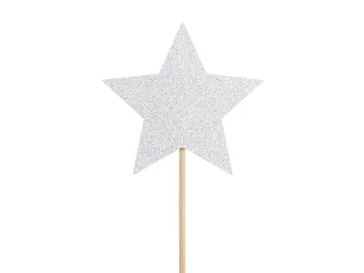 Produktbild von Cake Topper Stern 11,5cm silber 6er Set