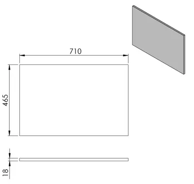 Immagine prodotto di Piano di lavoro Sapho DTDL 71x1,8x46,5 cm, zona lavello