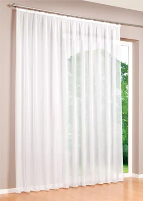 Produktbild von Gardinen Stores 300cm x 245cm Vorhang Kräuselband mit Bleiband Voile transparent