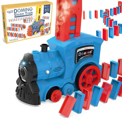 Zdjęcie produktu dla WOOPIE Elektryczna Ciuchcia Lokomotywa do Klocków Domino z Parą 80 el.