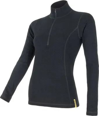 Produktbild von T-Shirt Sensor Merino DF Zip – Damen lang schwarz größe XL 15100031-03