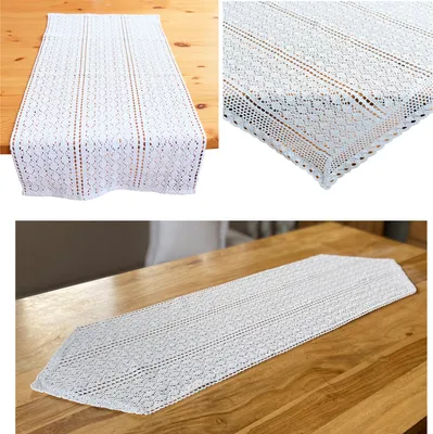 Produktbild von heimtexland ® Tischwäsche Häkelspitze Landhaus Tischdeko Vintage Häkelborte Weiß Tischdecke Typ793 Mitteldecke 85 x 85 cm