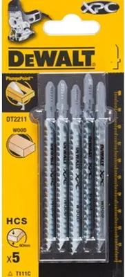 Produktbild von DEWALT Stichsägeblatt HCS Holz <60mm 5 Stk DT2211-QZ