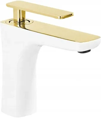 Produktbild von Mexen Indus Waschtischarmatur, weiß/gold - 744600-25
