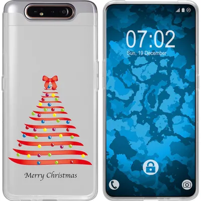 Produktbild von PhoneNatic Case kompatibel mit Samsung Galaxy A80 Silikon-Hülle X Mas Weihnachten Weihnachtsbaum M1