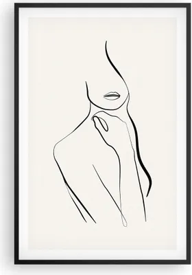 Produktbild von Gerahmtes Poster - Schwarzer Rahmen - Frau Skizze Zeichnung - 61x91,5 cm - Wand Bild - Wanddeko - Wandbilder - Kunstposter - Wandposter - Bilderrahmen - Bilder - Kunstdruck - P2BPA61x91-5045