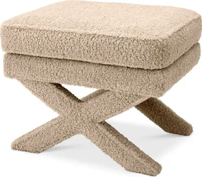 Image de Casa Padrino Tabouret de Luxe Sable - Tabouret Rectangulaire - Tabouret Croisé - Meubles de Luxe