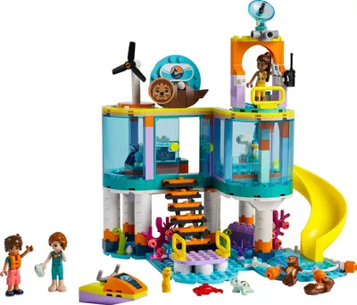 Produktbild von LEGO 41736 Friends Seerettungszentrum Tierarzt-Spielzeug für Kinder mit Otter-, Seepferdchen- und Schildkröten-Tierfiguren, Tierpflege-Spielzeug, Mädchen und Jungen ab 7 Jahren