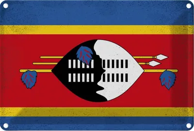 Produktbild von vianmo Blechschild 20x30 cm Swasiland Eswatini Vintage Flagge Fahne Wappen