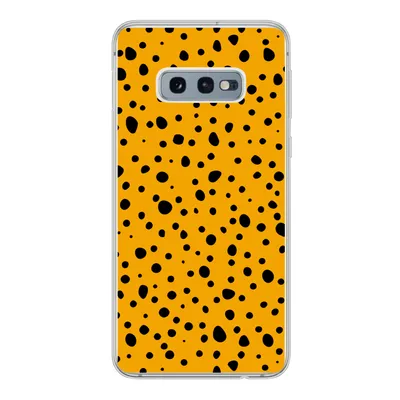 Produktbild von MuchoWow® Handyhülle Schutzhülle Hülle für Samsung Galaxy S10e Polka dots - Orange - Schwarz Silikon Softcase Handy Hülle - Handy