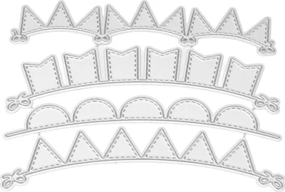 Produktbild von Stanzformen für Flaggenbanner aus Kohlenstoffstahl, Prägeschablone für Kartenherstellung und Scrapbooking