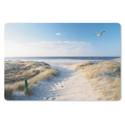Produktbild von MuchoWow® Schreibtischunterlage Düne - Möwe - Strand - Meer - Sonne 60x40 cm - XXL Mauspad - Großes Mauspad