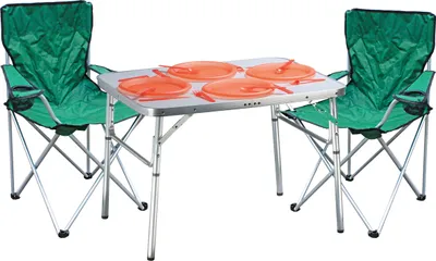 Produktbild von 3-tlg. praktisches Campingmöbel Set Alu Campingtisch + 2 Anglersessel