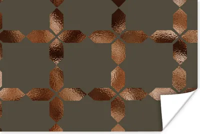 Produktbild von MuchoWow® Poster Muster - Luxus - Bronze - Linie 90x60 cm - Schlafzimmer