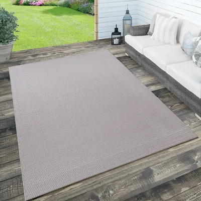 Image de Tapis d'intérieur et d'extérieur, terrasse et balcon, résistant aux intempéries, uni avec structure, dimensions 120 x 170 cm