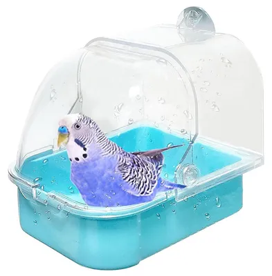 Produktbild von Vogelbad für Käfig, Multifunktionale Hängende Badewanne, Blau, 14x10x12 cm