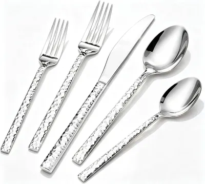 Besteckset 40-teilig, gehämmert, 18/10 Edelstahl, 8 Personen