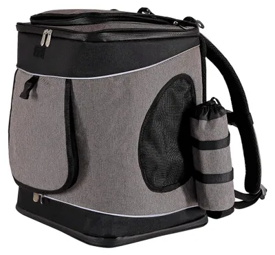 Productafbeelding van Hondenrugzak - Huisdierendraagtas - 34 x 30 x 42 cm - Grijs/zwart - Voor kleine honden tot 10 kg