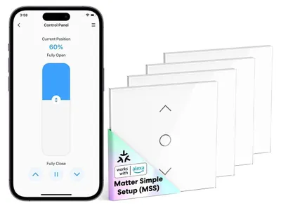 Produktbild von Rollladen-Timer, Sprachsteuerung, Smart-Home-Kompatibilität, 4 PCS Mit Materie
