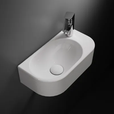 Zdjęcie produktu dla HOROW Mała umywalka wisząca, mini umywalka ścienna, umywalka nablatowa, miska umywalkowa 40,8 x 22,3 x 11 cm z otworem na baterię
