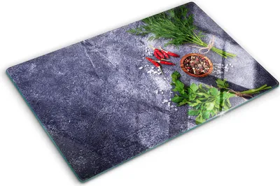 Produktbild von Tulup Glas Herdabdeckplatte - 80x52 cm - Glaskeramikkochfeld-Abdeckung Spritzschutz Glasabdeckplatte - Einteilig - Essen & Getränke - Kräuter und Gewürze - Grün