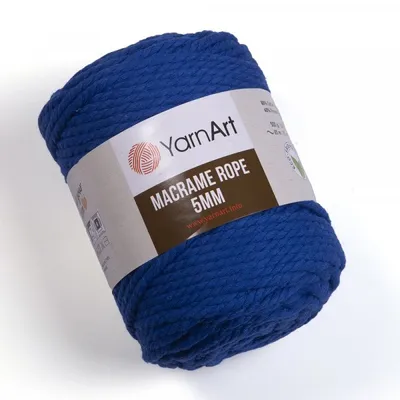 Obrázek produktu pro Yarn Art Macrame Rope 5 mm 85 m 772 Royal Blue Šňůra