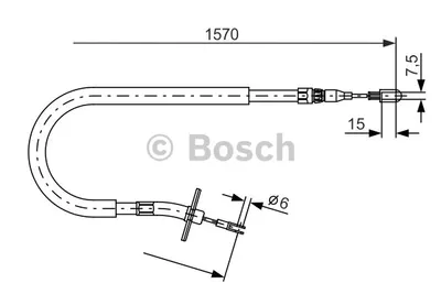 Produktbild von BOSCH Handbremsseil Seilzug Feststellbremse passend für MERCEDES-BENZ SPRINTER 3-t Kasten (903) 1 987 477 860