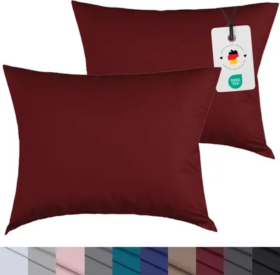 Produktbild von Kissenbezug 40x80 cm aus 100% Mikrofaser, Kissenhülle Rot Einfarbig