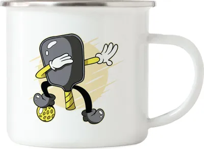 Produktbild von Pickleball Spirit Emaille Tasse Spielbegeisterung Sportler Geschenk Freund