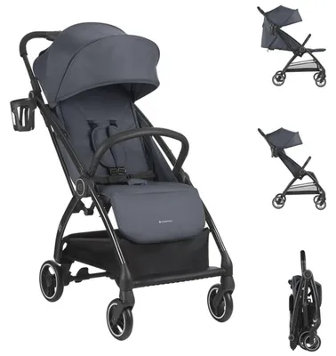 Obrázok produktu pre Kočík Kikkaboo, kočík Joy do 22 kg, nastaviteľná opierka chrbta, skladací tmavosivý