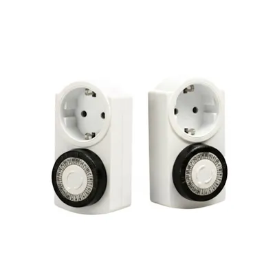 Produktbild von 2er Set Zeitschaltuhr Analog Timer Steckdose mit Kinderschutz 24h Zeitschaltung Zeitschalter Schaltuhr