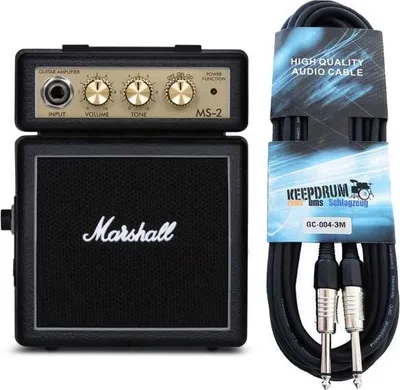 Produktbild von Marshall Gitarren-Verstärker MS-2 Micro Stack mit Kabel