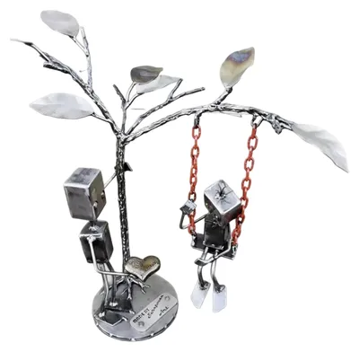 Produktbild von Roboter-Liebesgeständnis-Figur, romantische Schreibtischdekoration, Schlafzimmer-Roboterstatue, Liebesgeschenk für Ehefrau/Freundin, Valentinstag, Jahrestag