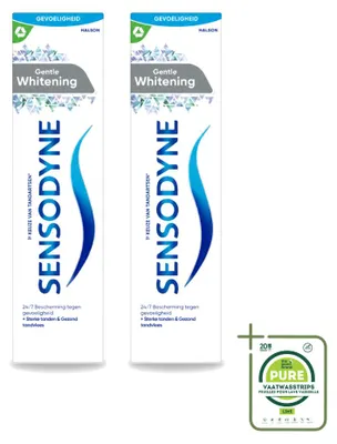 Produktbild von 2 x Sensodyne Gentle Whitening Zahnpasta - Milde Reinigung - 75 ml - Großpackung - 2 Stücke