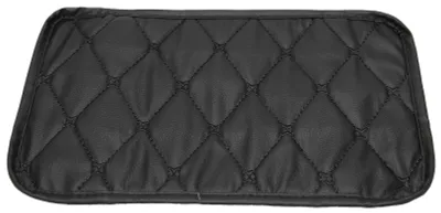 Image de Tapis de rangement pour accoudoir, imperméable et anti-poussière, en cuir PU, pour voiture – Ligne noire sur fond noir